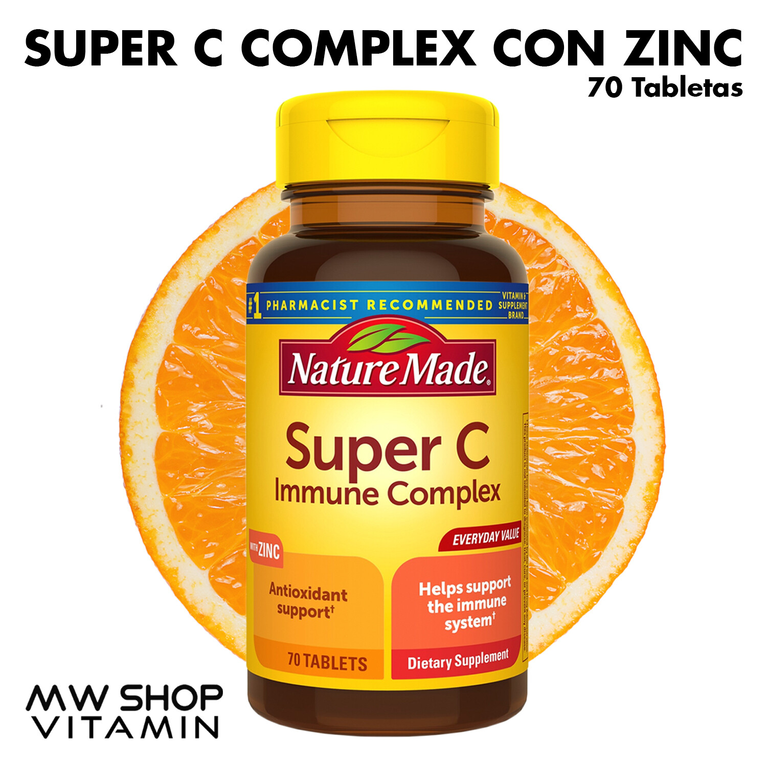 Súper C complex con Zinc / Super C Complex with Zinc 70 Tabs.