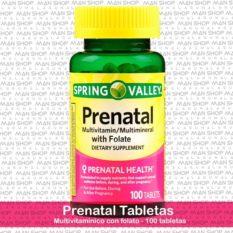 Prenatal con Folato / with Folate 100 Tabs.