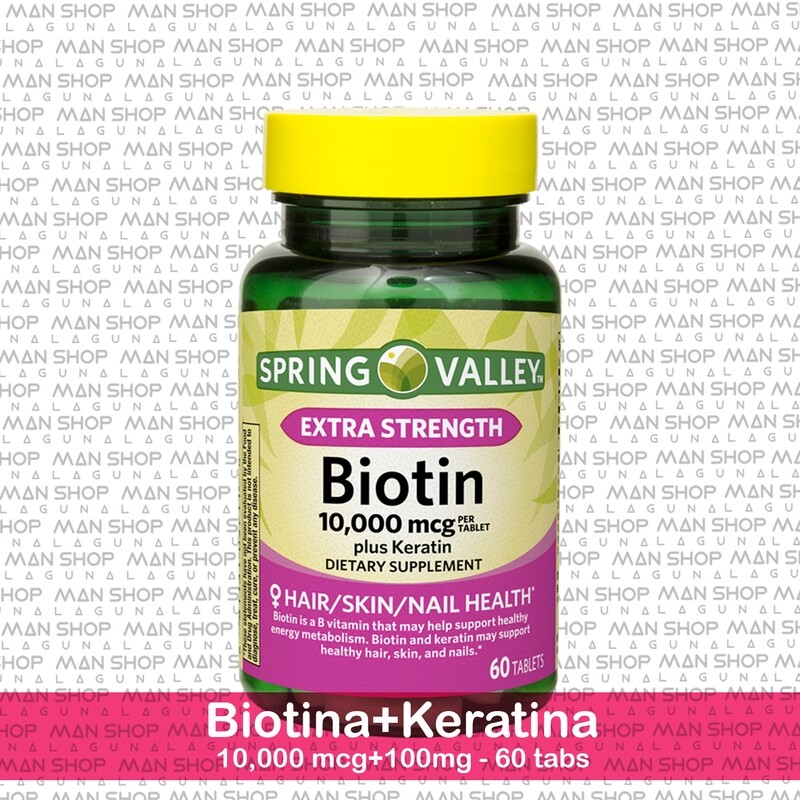 Biotina + Keratina / Biotin + Keratin 10,000 mcg. 60 Tabs.