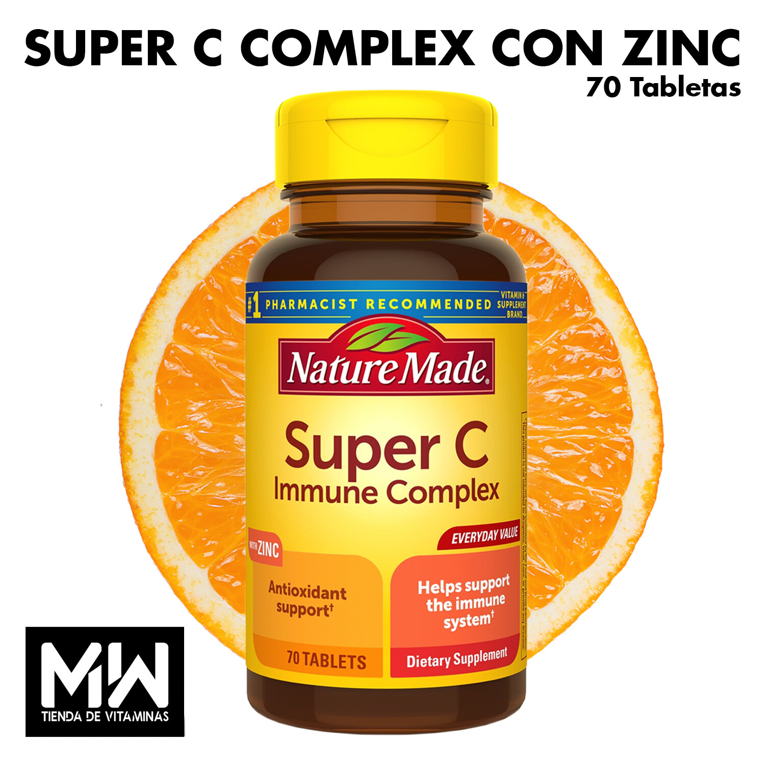 Súper C complex con Zinc / Super C Complex with Zinc 70 Tabs.