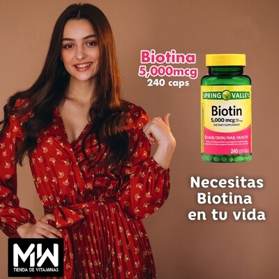 Biotina / Biotin  5,000 mcg. 240 Caps.