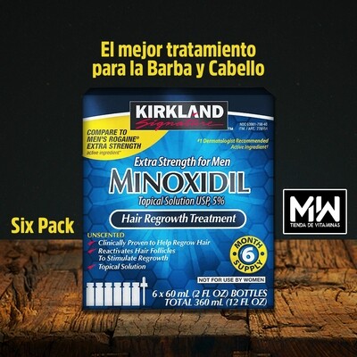 Minoxidil Líquido, Six Pack (6x60mL)