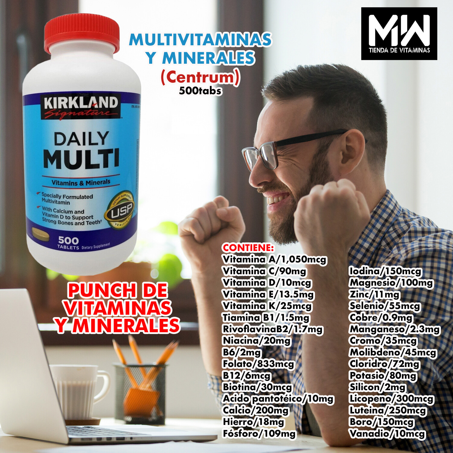 Multi vitamínico Diario / Daily Multi Vitamins 500 Tabs.