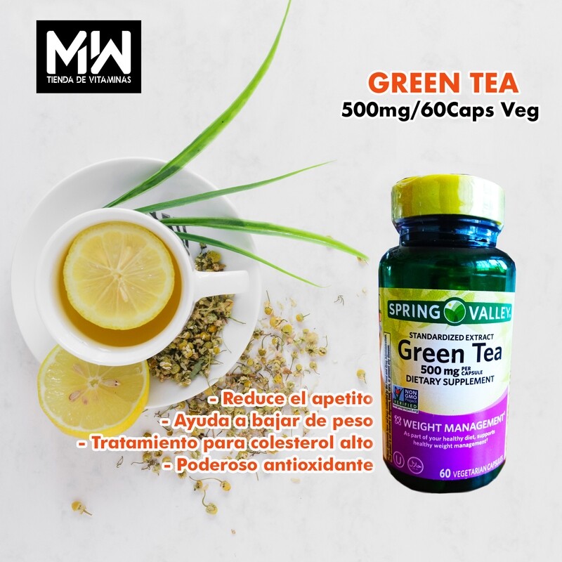 Extracto De Té Verde / Green tea extract 500 mg. 60 Caps.