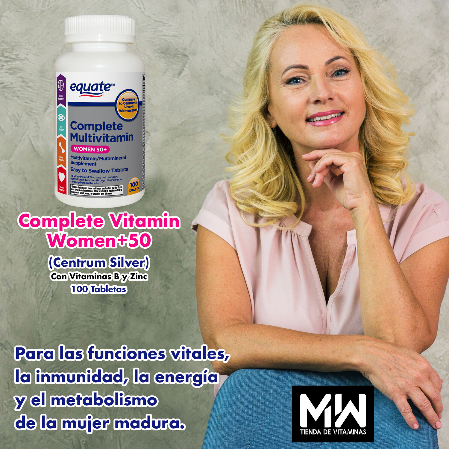 Complete Multi vitaminas 50+ para ellas / Complete Multi vitamin 50+ Women, 100tabs