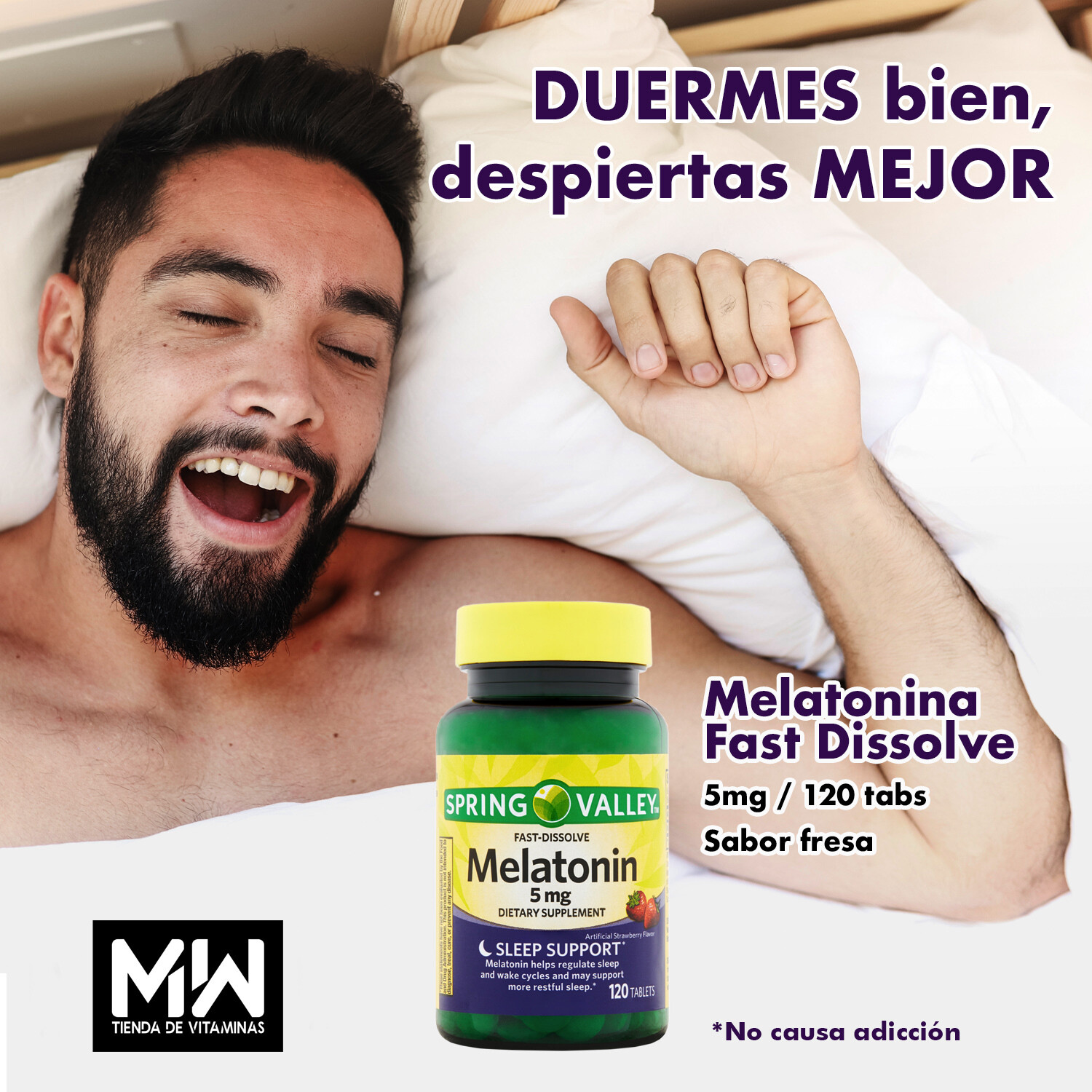 Melatonina 5 mg Rápida Acción / Melatonin Fast Dissolve, 120 tabl