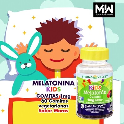 Melatonina 1 mg. Gomitas Para Niños / Melatonin Kids 1 mg. 60 Pzas.