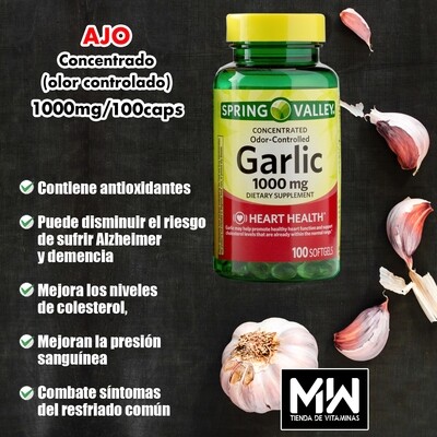Ajo / Garlic 1,000 mg 100 Caps.