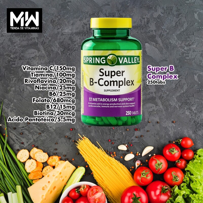 Súper Complejo B / Super B-Complex 250 Tabs.