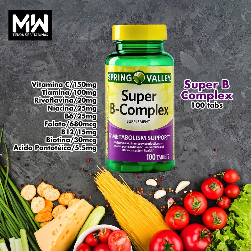 Súper Complejo B / Super B-Complex 100 Tabs.