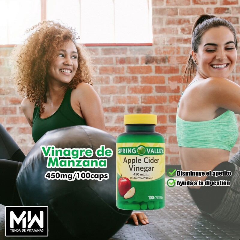 Vinagre De Sidra De Manzana / Apple Cider Vinegar 450 mg. 100 Caps.