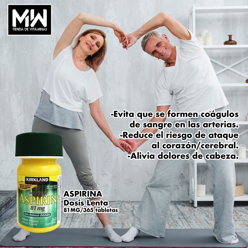 Aspirina Dosis Baja Kirkland / Aspirin Low Dose 81 mg. 365 Tabs.