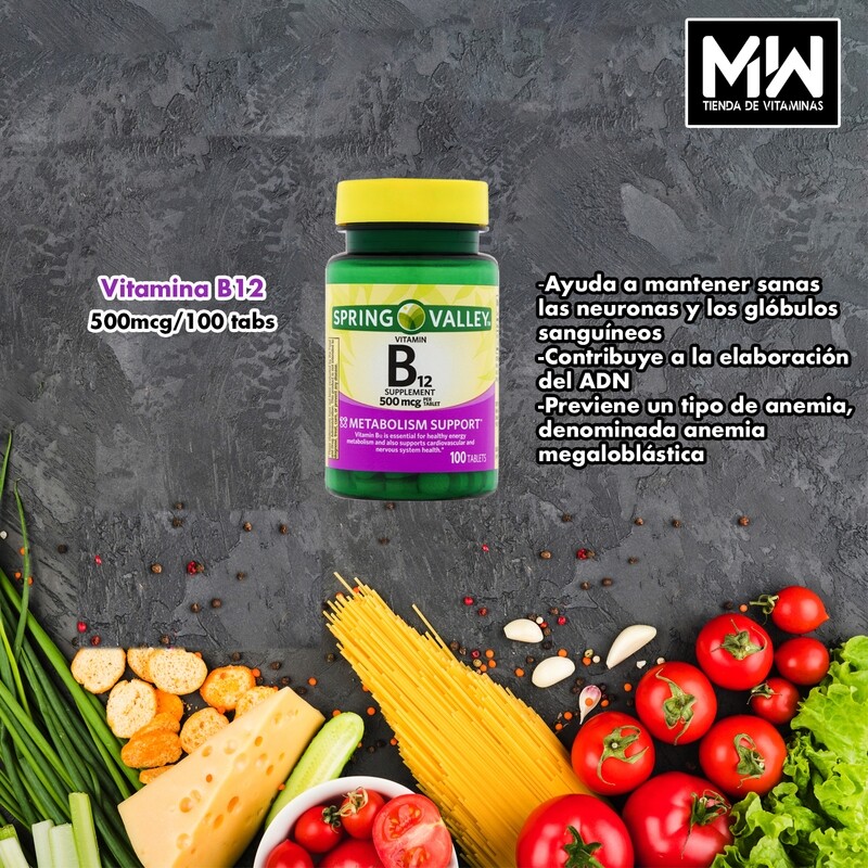 Vitamina B12 / Vitamin B12  500 mcg. 100 Tabs.