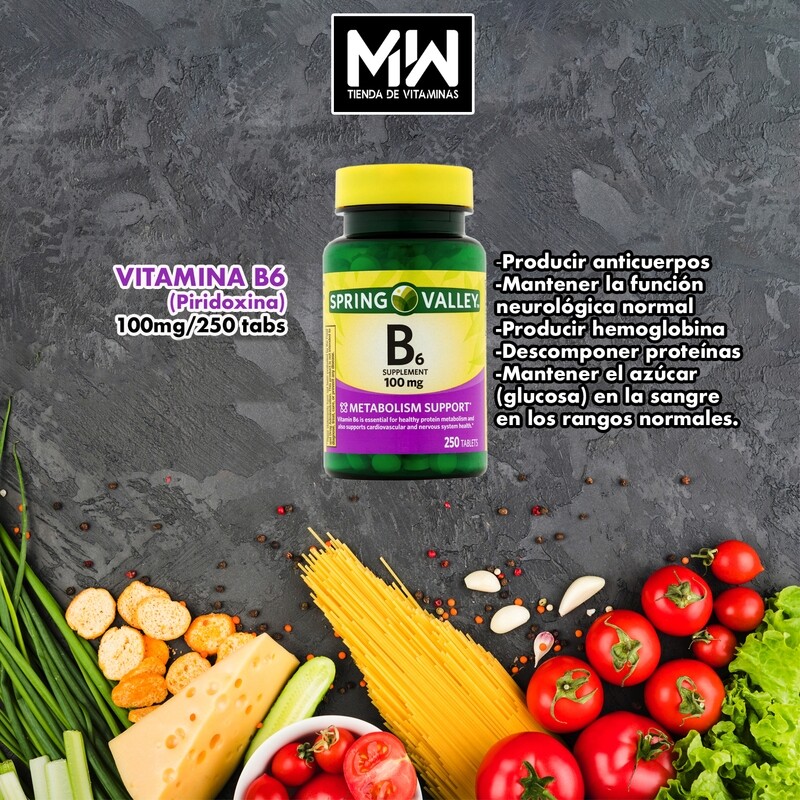 Vitamina B6 / Vitamin B6 100 mg. 250 Tabs.