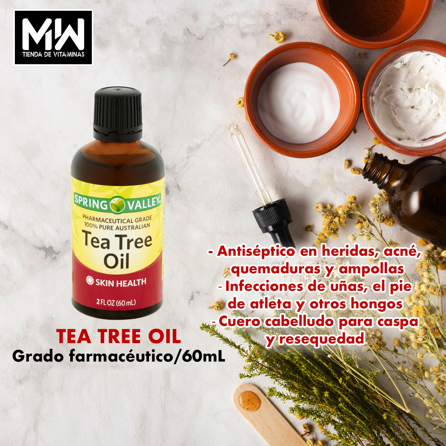 Aceite De Árbol De Té Australiano / Tea Tree Oil 60 ml