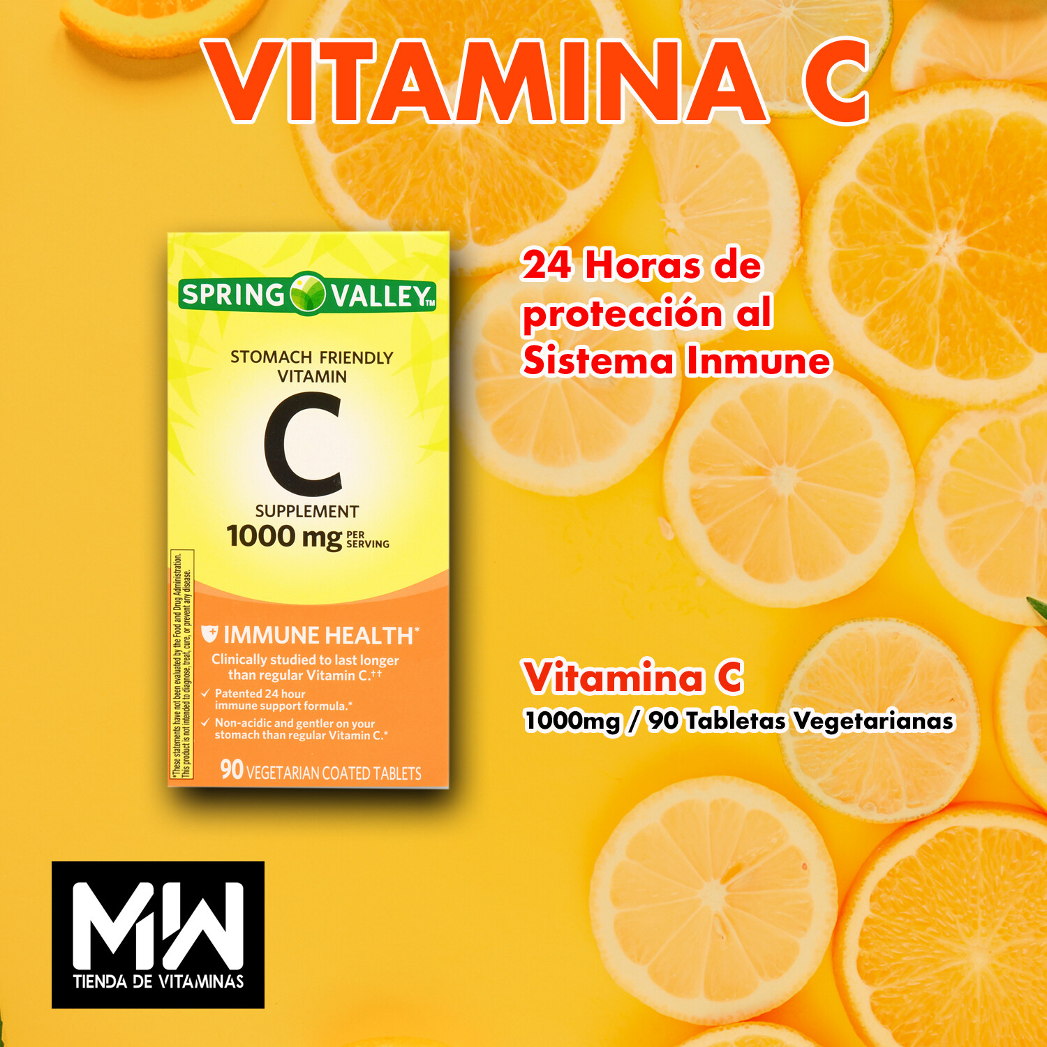 Vitamina C Amigable Al Estomago 24hrs Vitamin C Stomach Friendly 1 000 Mg 90 Tabs