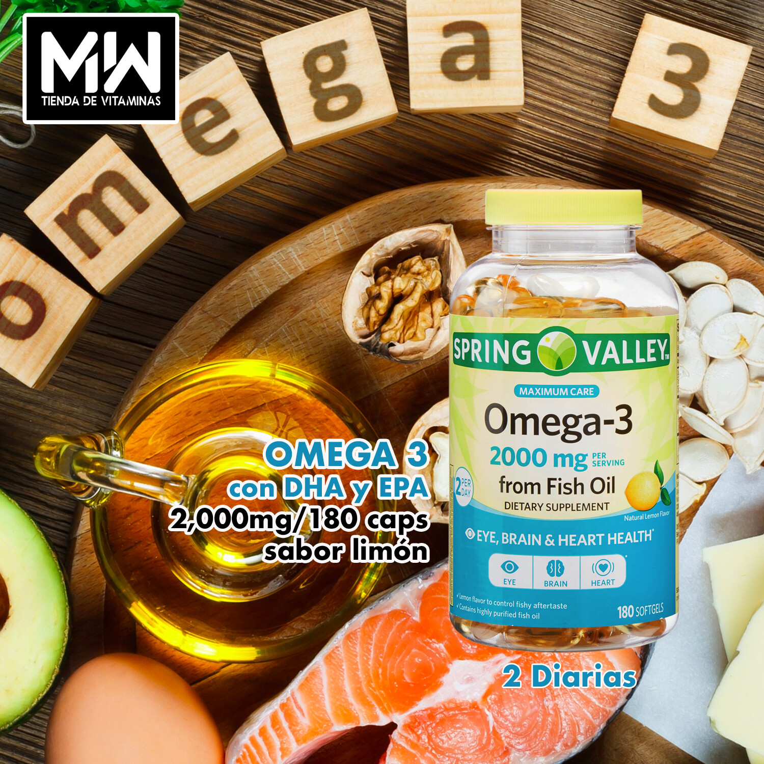 Omega-3 2,000 mg. 180 Caps.