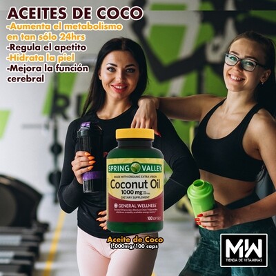 Aceite De Coco 1,000 mg. 90 Caps. / Coconut Oil