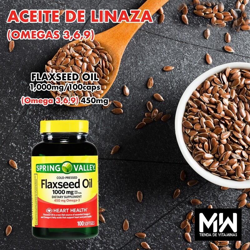Aceite De Linaza / Flaxseed Oil 1,000 mg. 100 Caps. Aceite De Linaza / Flaxseed Oil 1,000 mg. 100 Caps.