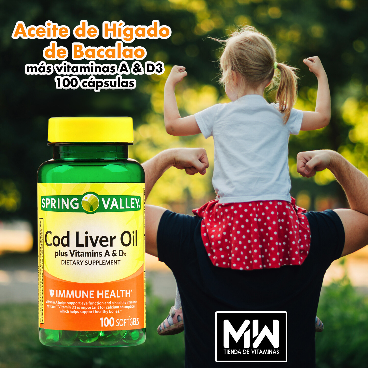 Aceite De Hígado De Bacalao / Cod liver oil 100 Caps.