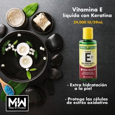 Aceite De Vitamina E / Vitamin E 24,OOO IU + Keratina / Keratin 89 ml.