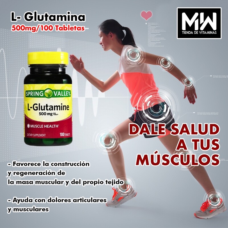L-Glutamina / L-Glutamine 500 mg. 100 Tabs.