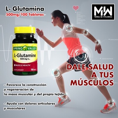 L-Glutamina / L-Glutamine 500 mg. 100 Tabs.