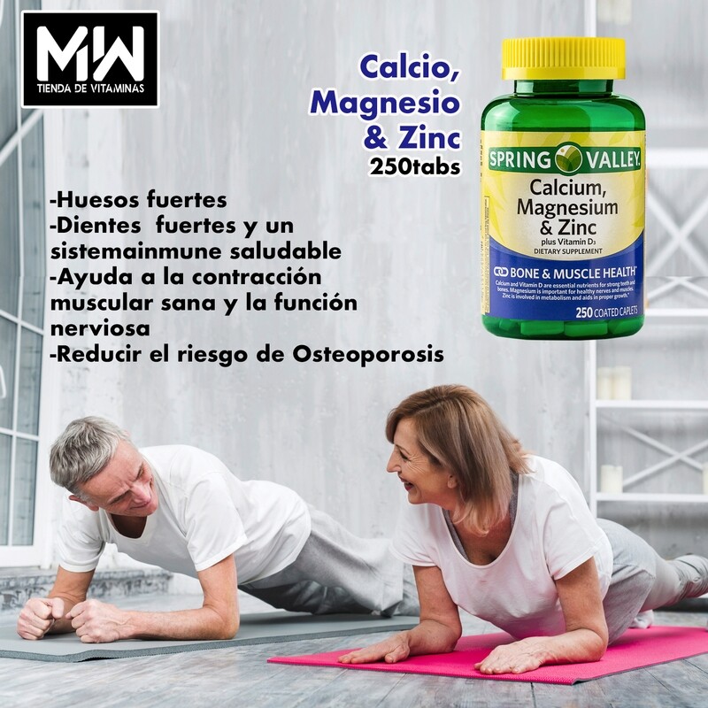 Calcio, Magnesio Y Zinc / Calcium, Magnesium &amp; Zinc,+D3 250 Tabs.