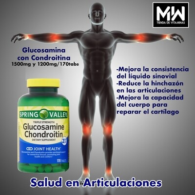 Glucosamina Con Condroitina / Glucosamine 1500 Chondroitin 1,200 mg. 170 Tabs.