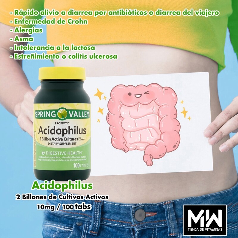 Acidofilus Probiótico 10mg / Acidophilus 10mg 100 Caps.