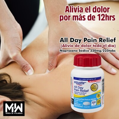 Alivio todo el día (naproxeno sodico)/ All day pain relief (naproxen sodium) 220mg 225tabs
