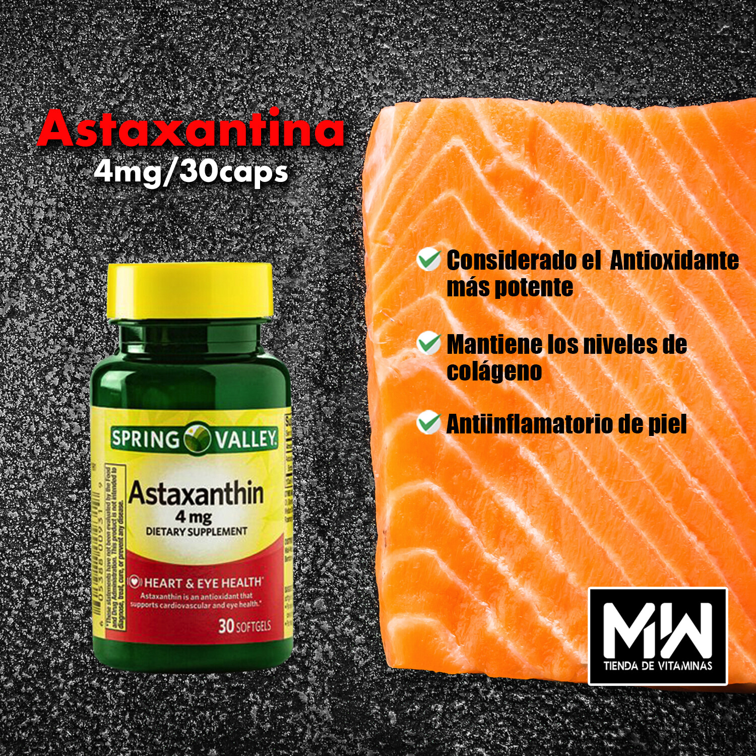 Astaxantina / Astaxanthin 4 mg. 30 Caps.