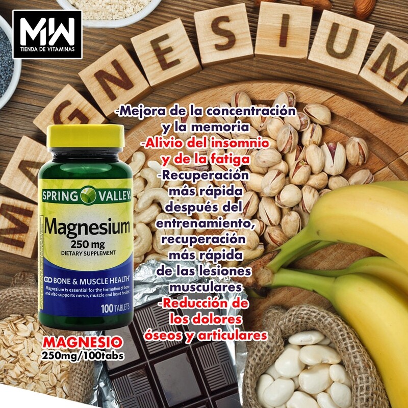 Magnesio / Magnesium 250 mg. 100 Tabs.