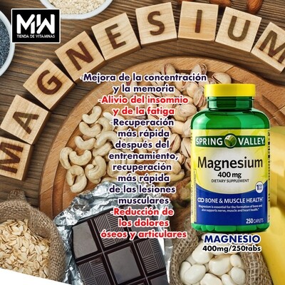 Magnesio / Magnesium 400 mg. 250 Tabs.