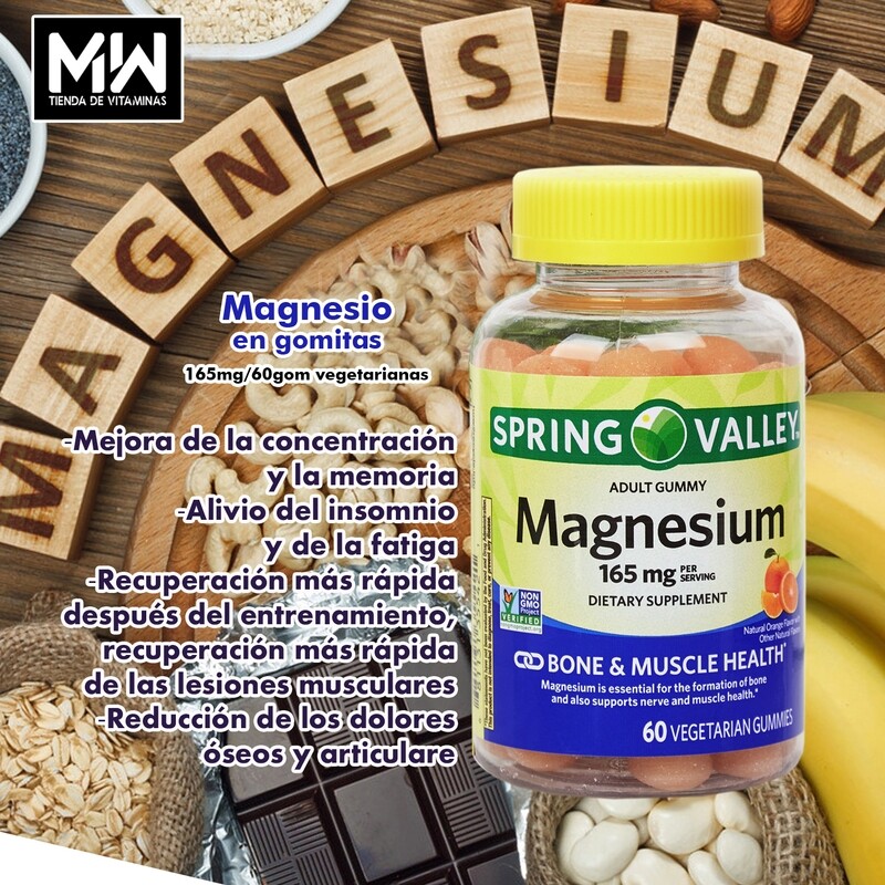 Citrato de Magnesio Gomitas para Adulto / Magnesium Citrate Adult Gummies 165 mg. 60 goms veg