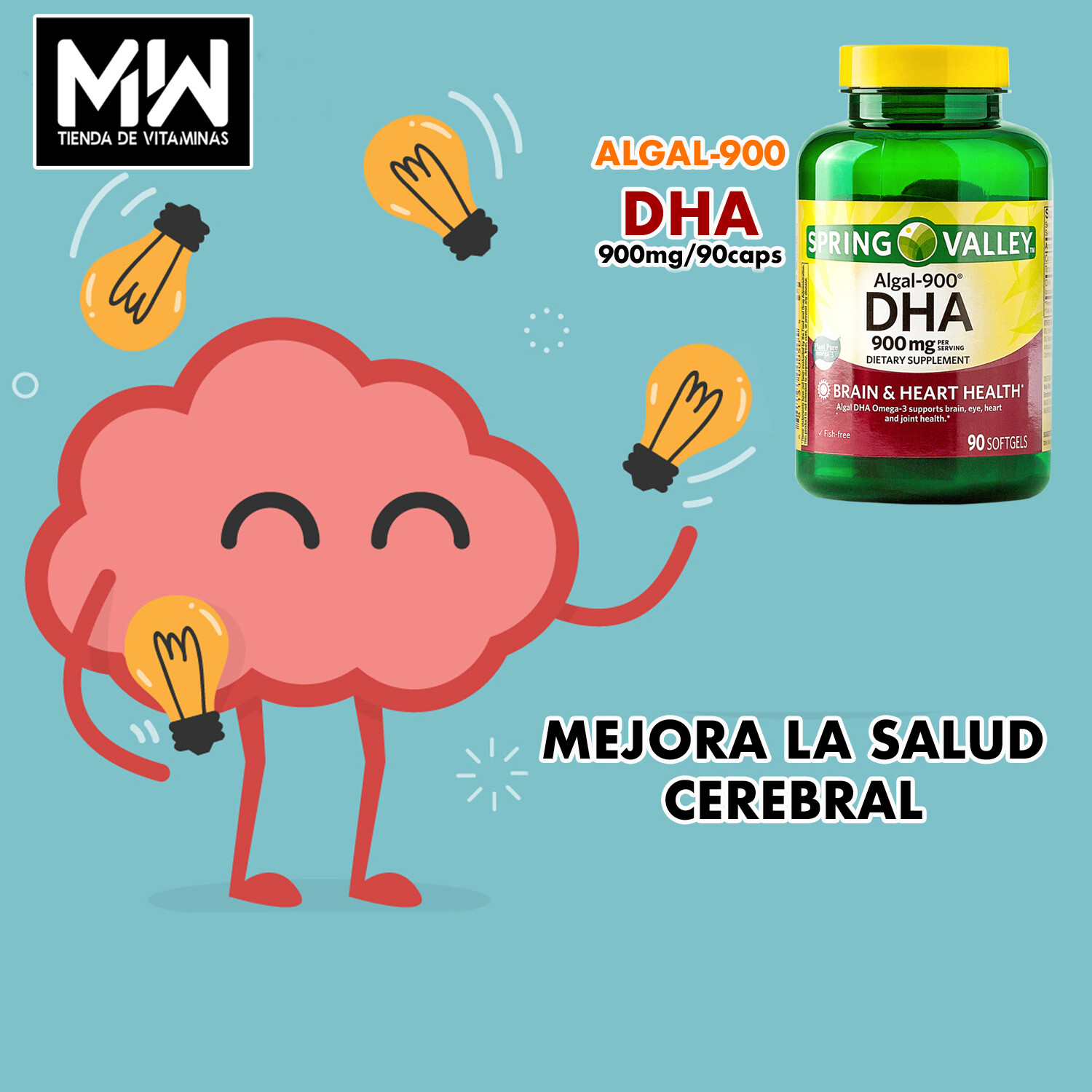 DHA Algal 900 mg. 90 Caps.