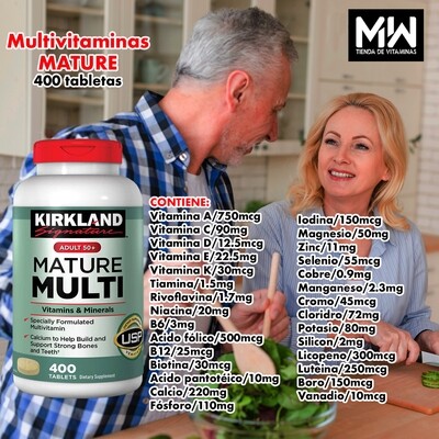 Mature Multi 50+ / Multi vitamínico Para Adultos 400 Tabs.