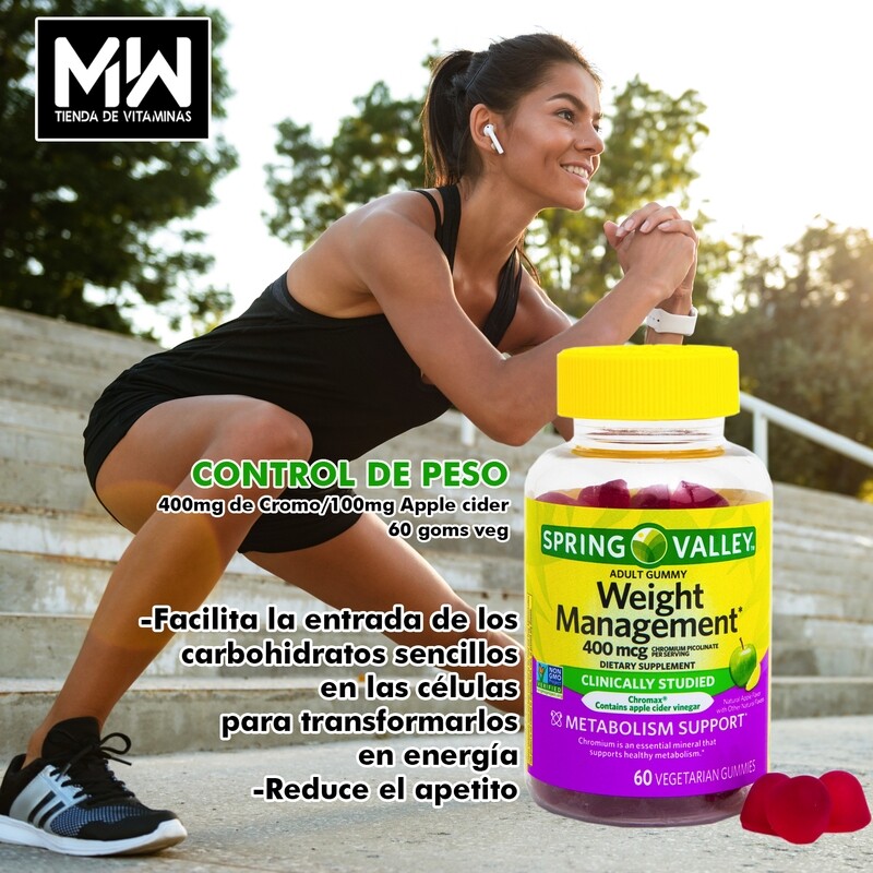 Control de Peso en gomitas vegatarianas / Weight Management 400mcg 60 vegetarian gummies