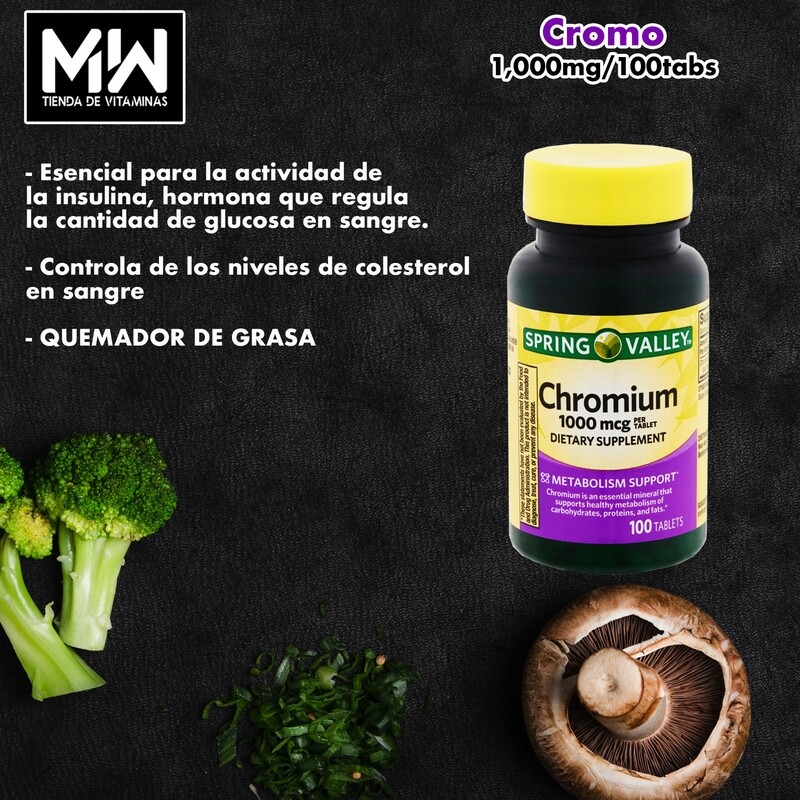 Cromo / Chromium 1,000 mcg. 100 Tabs.