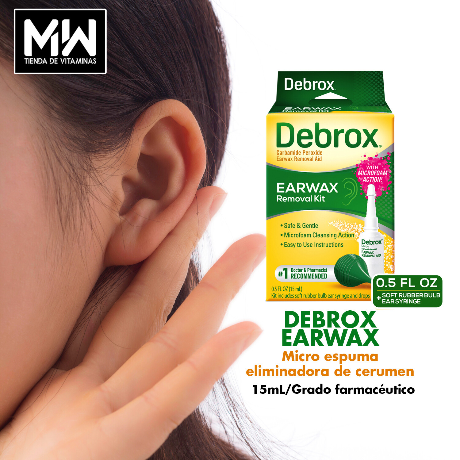 Debrox Earwax, removal kit 15mL