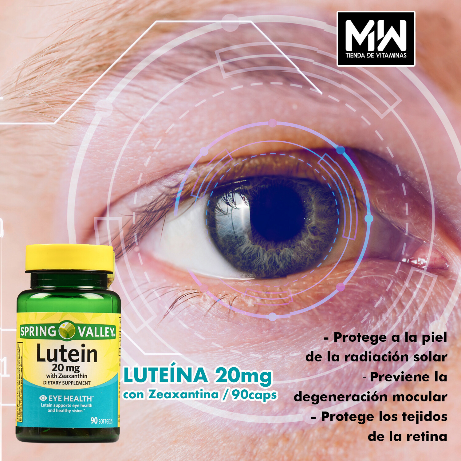 Luteína / Lutein 20 mg. 90 Caps.