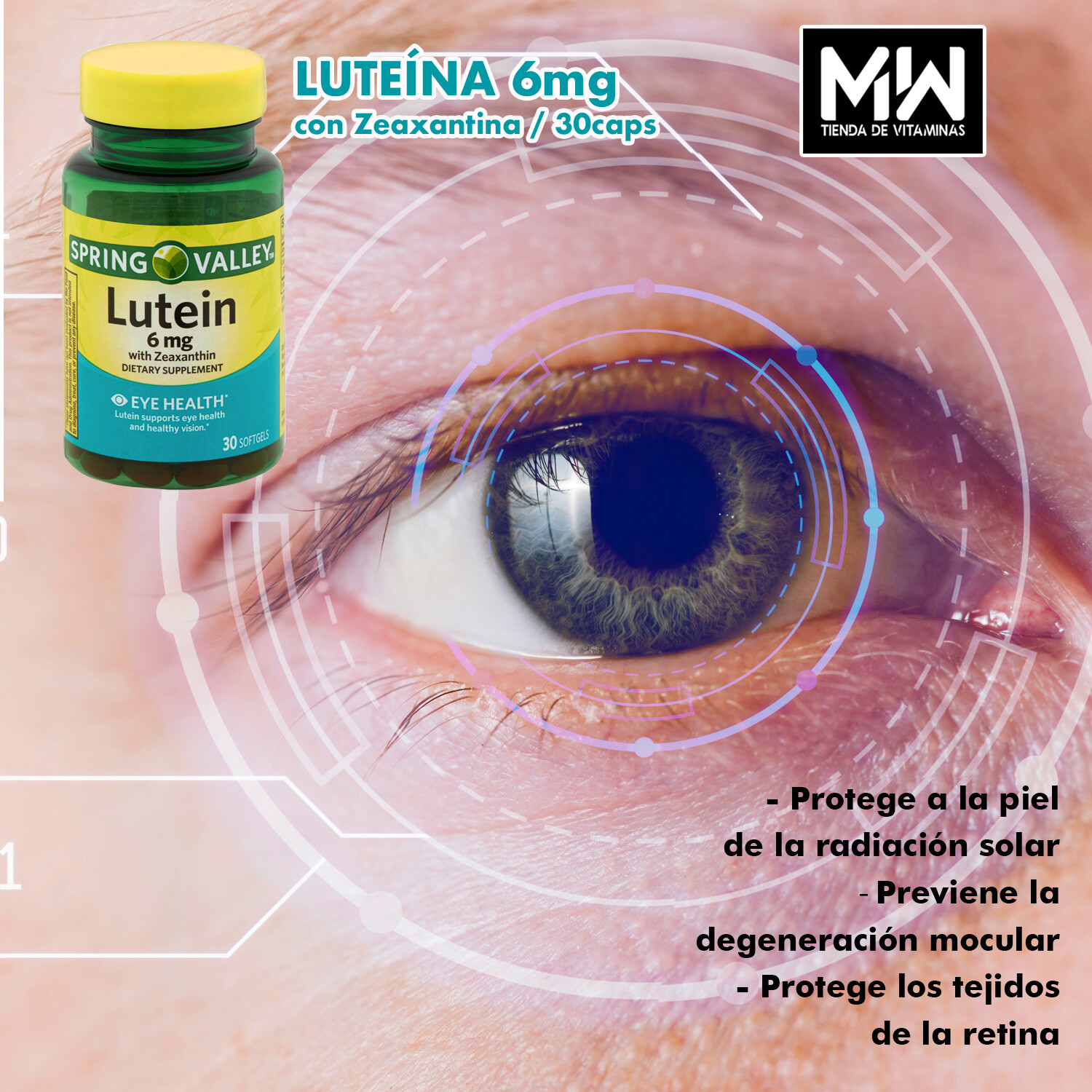 Luteína / Lutein 6 mg. 30 Caps.