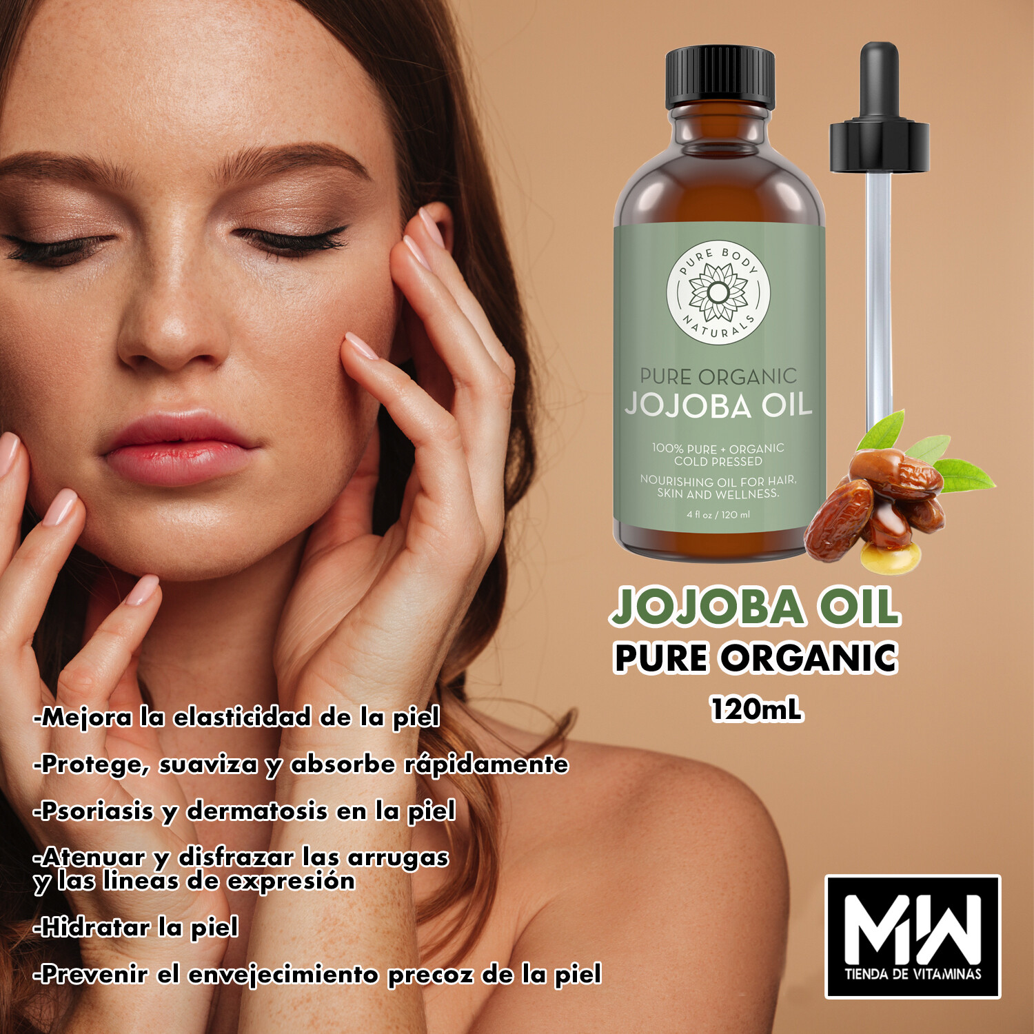 Jojoba Pure Organic Aceite / Jojoba Pure Organic Oil 120 ml.