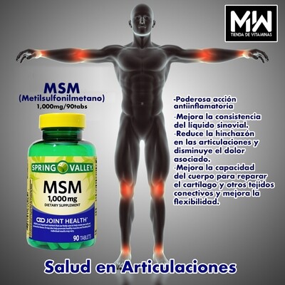 MSM (Metilsulfonilmetano) / MSM 1000 mg. 90Tabs.