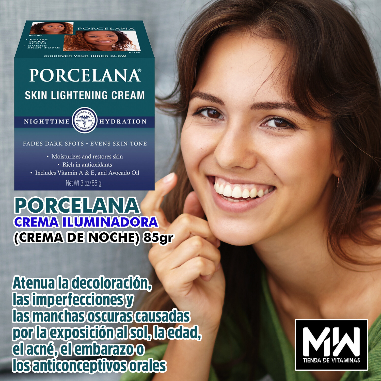 Porcelana crema Iluminadora Noche / Porcelana Lightening cream 85gr