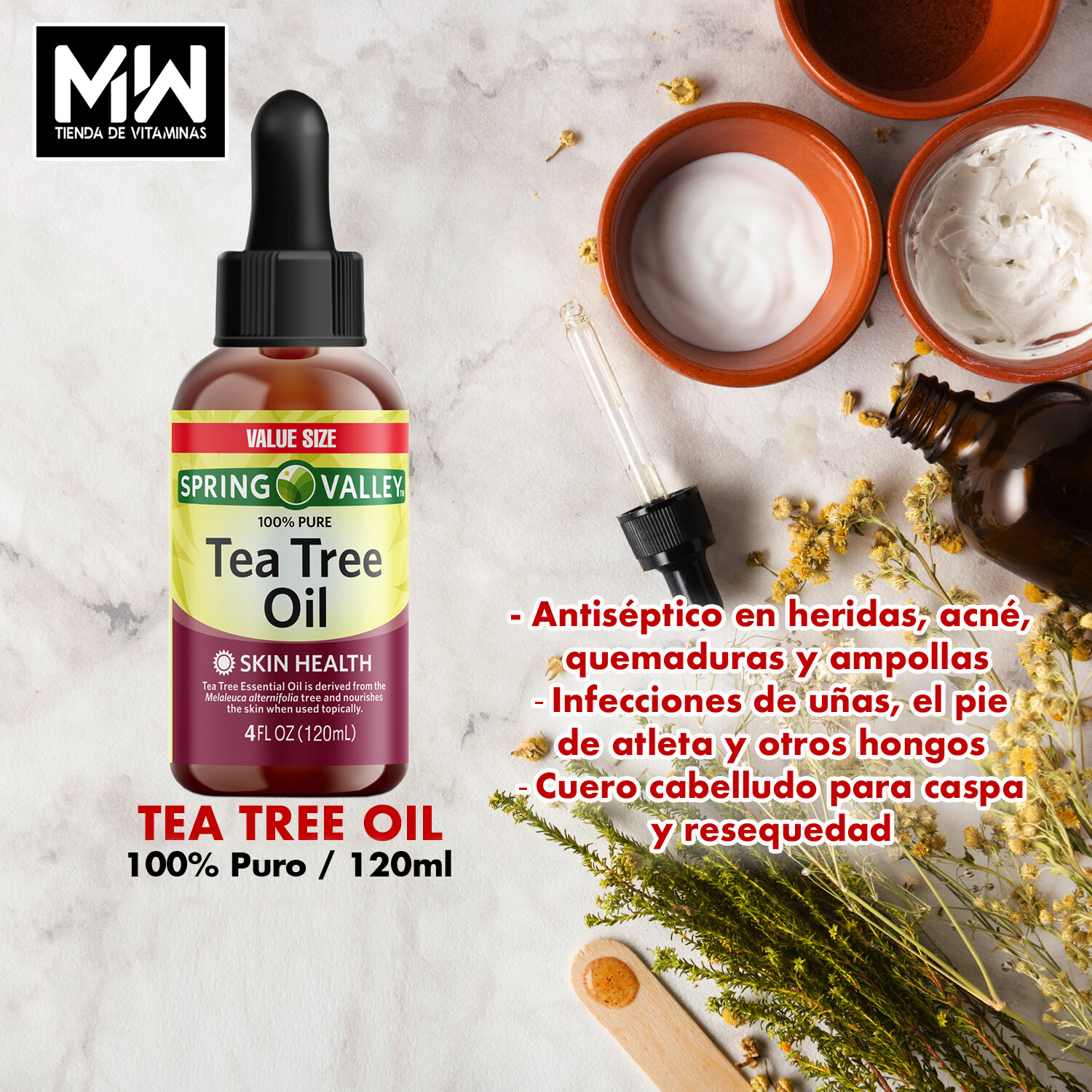 Aceite De Árbol De Té Australiano / Tea Tree Oil 120 ml