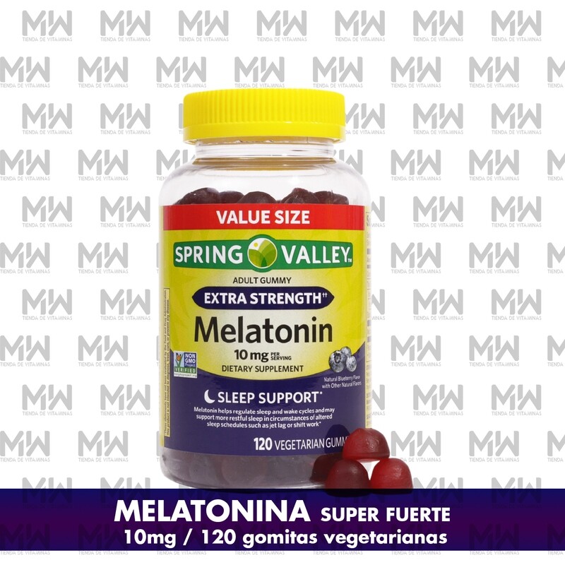 Melatonina 10 mg Gomitas Extra Fuerte/ Extra Strength Melatonin 120 gummies