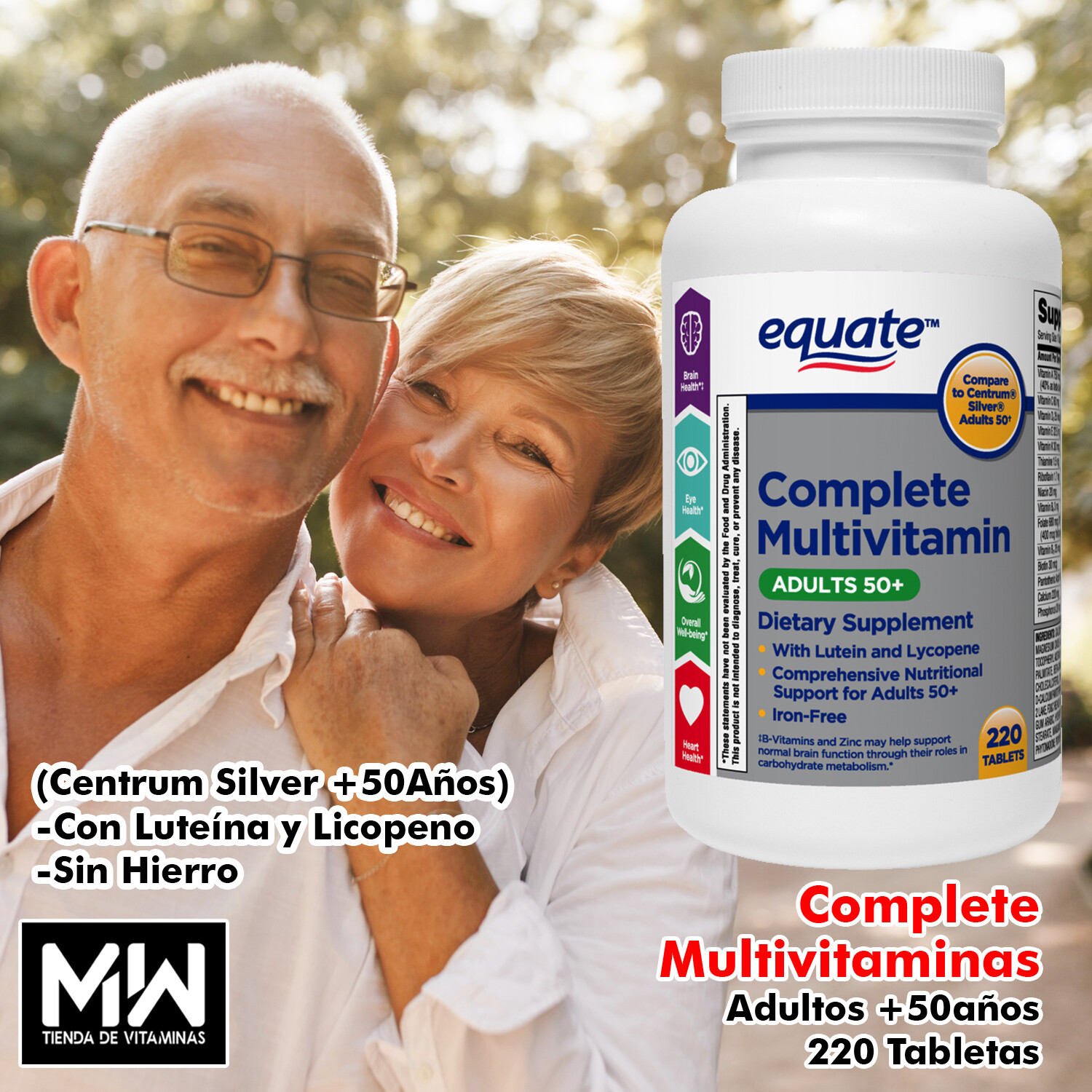 Complete Multi vitaminas 50+ para adultos / Complete Multi vitamin 50+ Adults, 220tabs