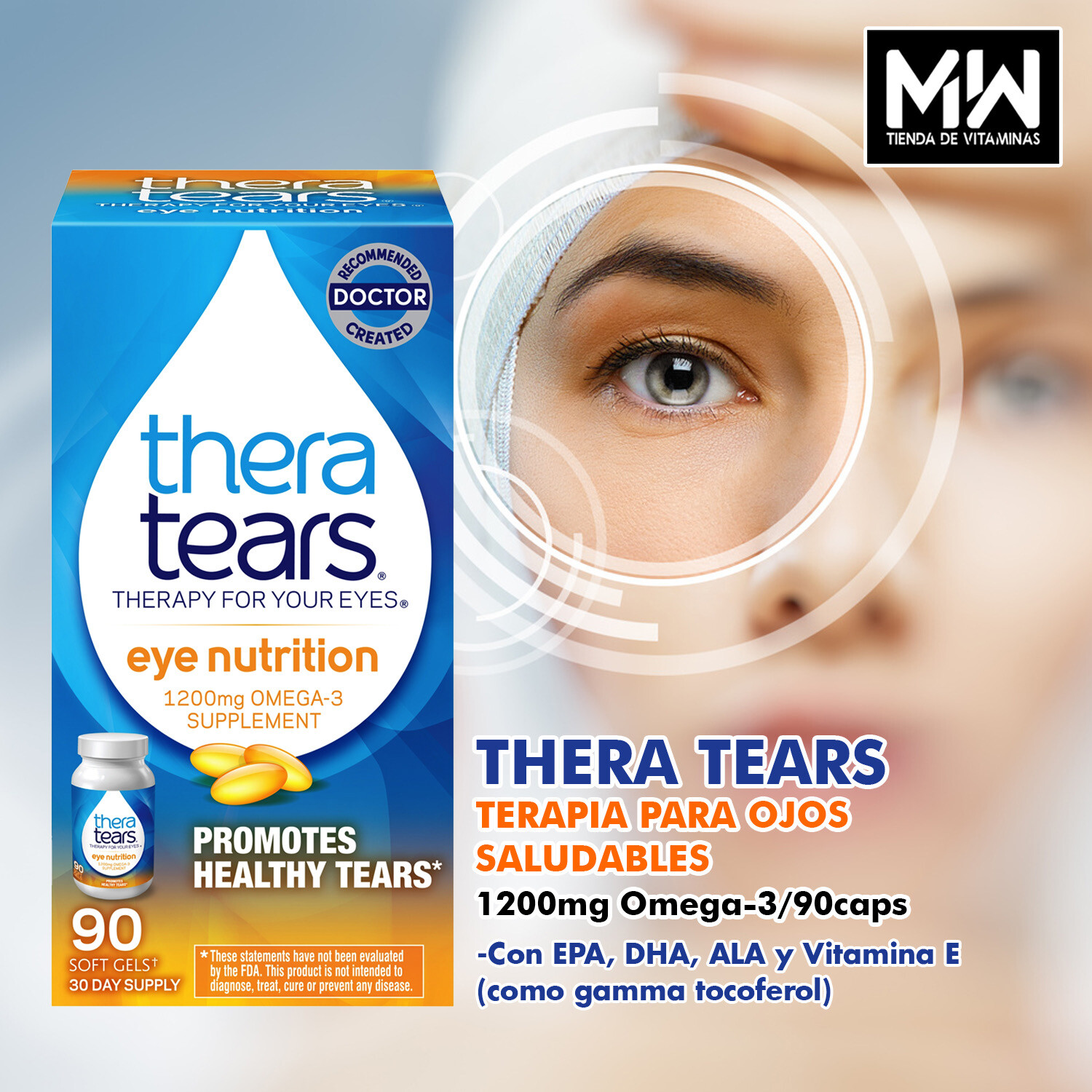 Eye Nutrition thera tears & Omega-3 90 Caps.