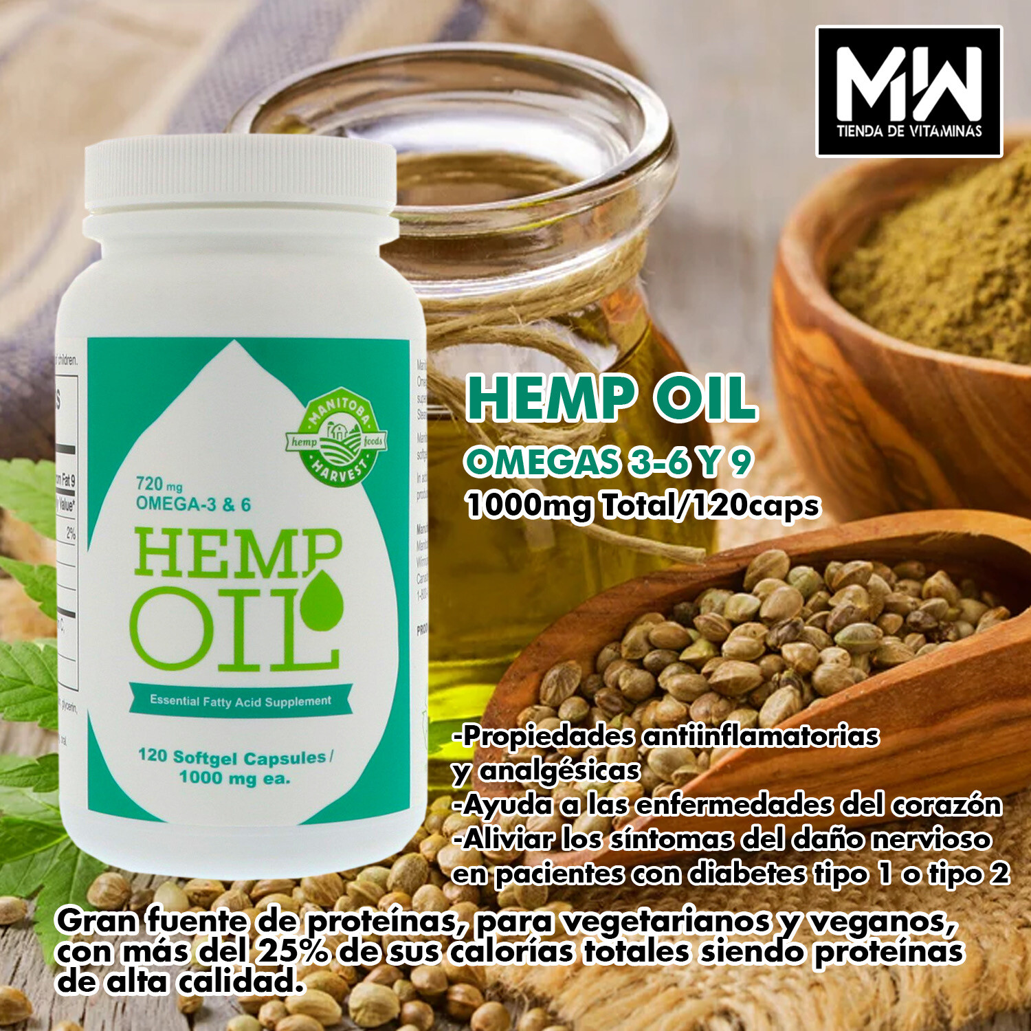 Hemp Oil Omegas 36 y 9 720mg